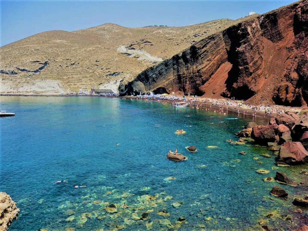 Dream-Swim-Boat-Rental-Red-Beach-Santorini